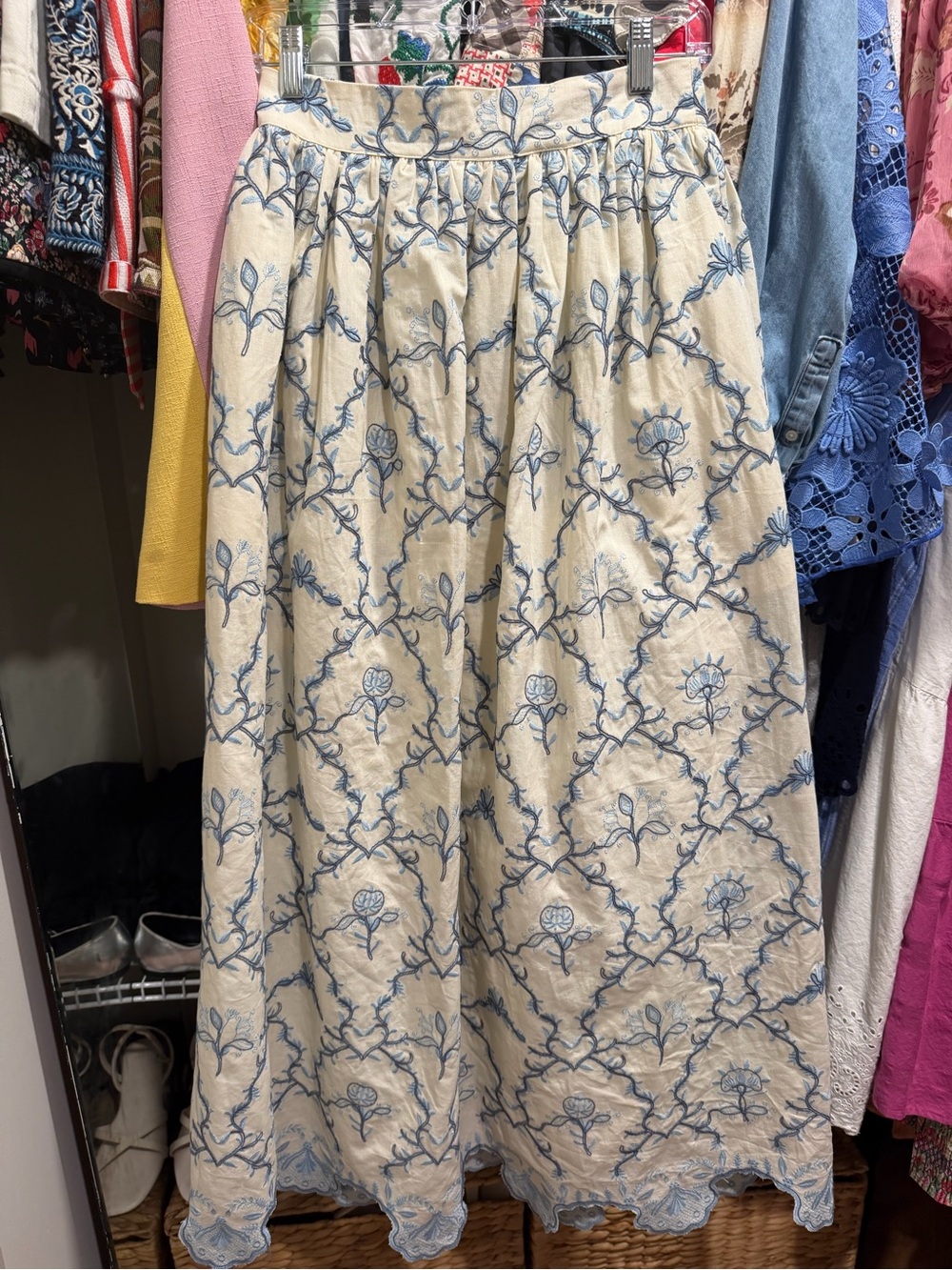 Agua Bendita TANGELO FLORITURA MAXI SKIRT
